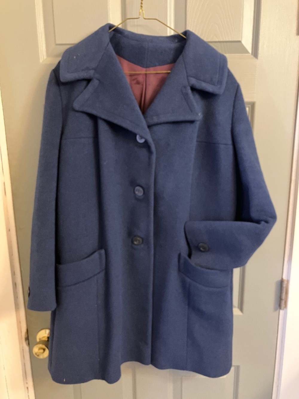 Navy Blue Pea Coat -Wool